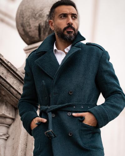 Teal Overcoat for Winter Event